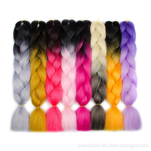 Synthetic yaki ombre private label braiding pre stretched expression super jumbo braid crochet braids for african hair extension